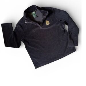 Lauren Ralph Lauren ladies Size PS Black half zip cotton fleece pullover sweater